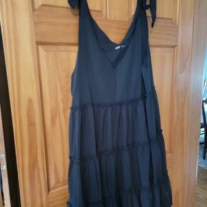 SHEIN black ruffle dress, tie straps xl